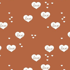 Little love & hearts valentine romance rust copper brown