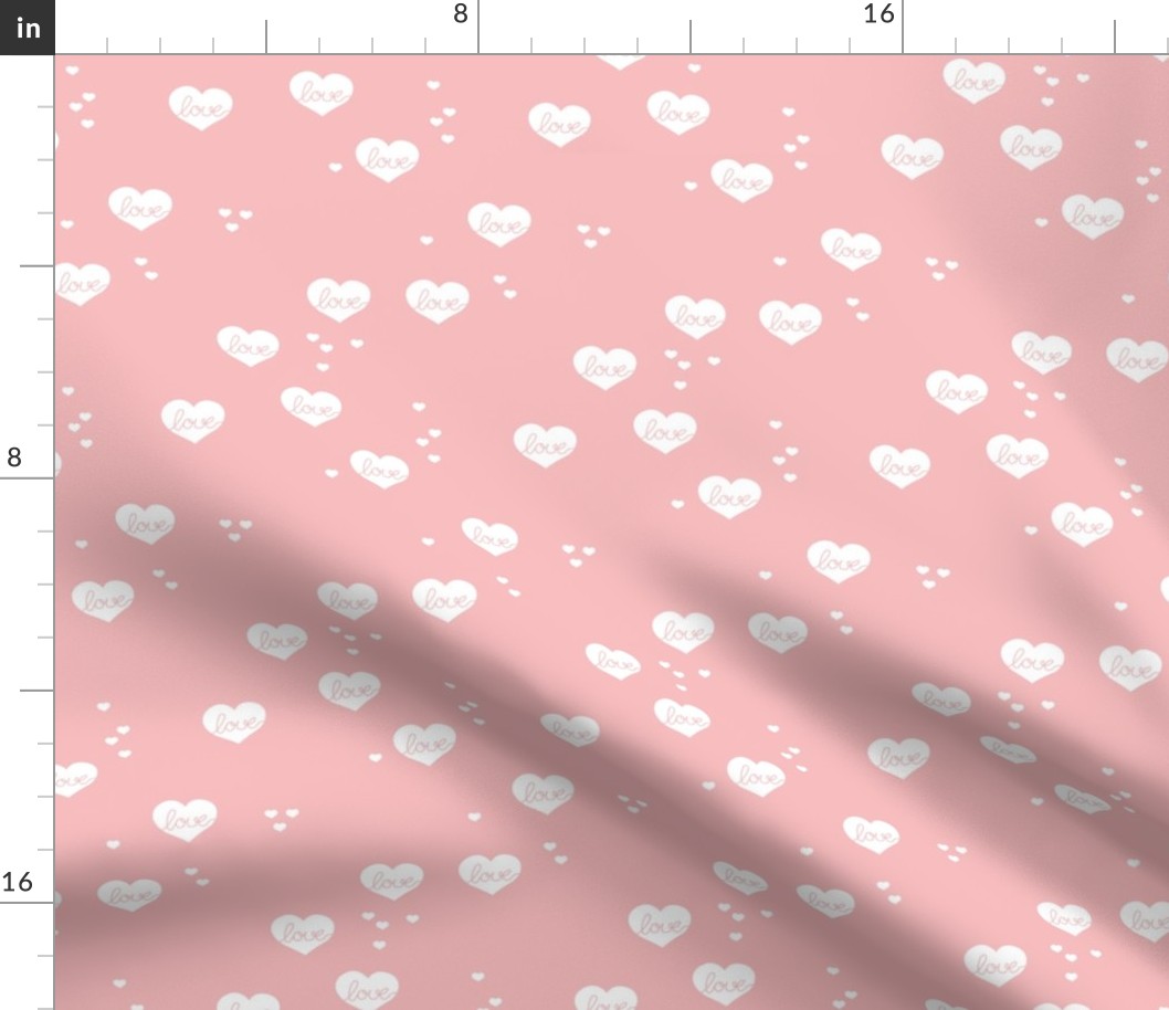 Little love & hearts valentine romance soft pink