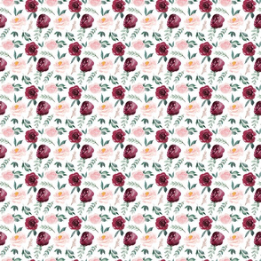 paprika floral new white background - small 1 inch floral