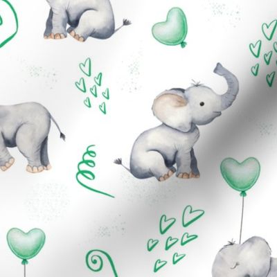 green balloon elephant - medium