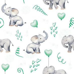 green balloon elephant - medium