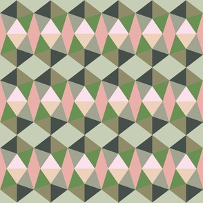 pentagons green and peach