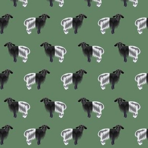 valais goat fabric - goat fabric, farm fabric, farm animal fabric, goat herder, - med green
