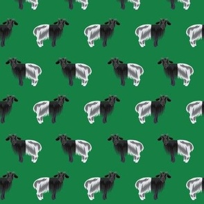 valais goat fabric - goat fabric, farm fabric, farm animal fabric, goat herder, - green