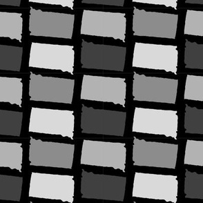 South Dakota State Shape Pattern Black and White
