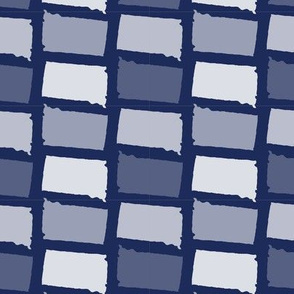 South Dakota State Shape Pattern Dark Blue and White