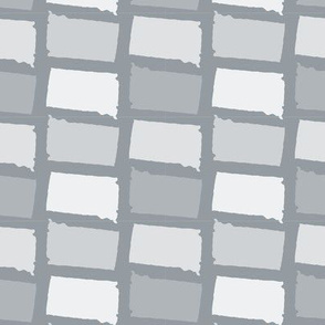 South Dakota State Shape Pattern Grey and White