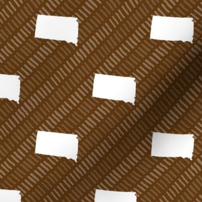 South Dakota State Shape Pattern Brown and White Stripes