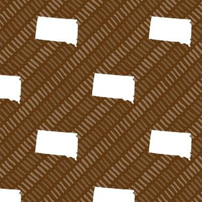 South Dakota State Shape Pattern Brown and White Stripes