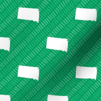 South Dakota State Shape Pattern Green and White Stripes