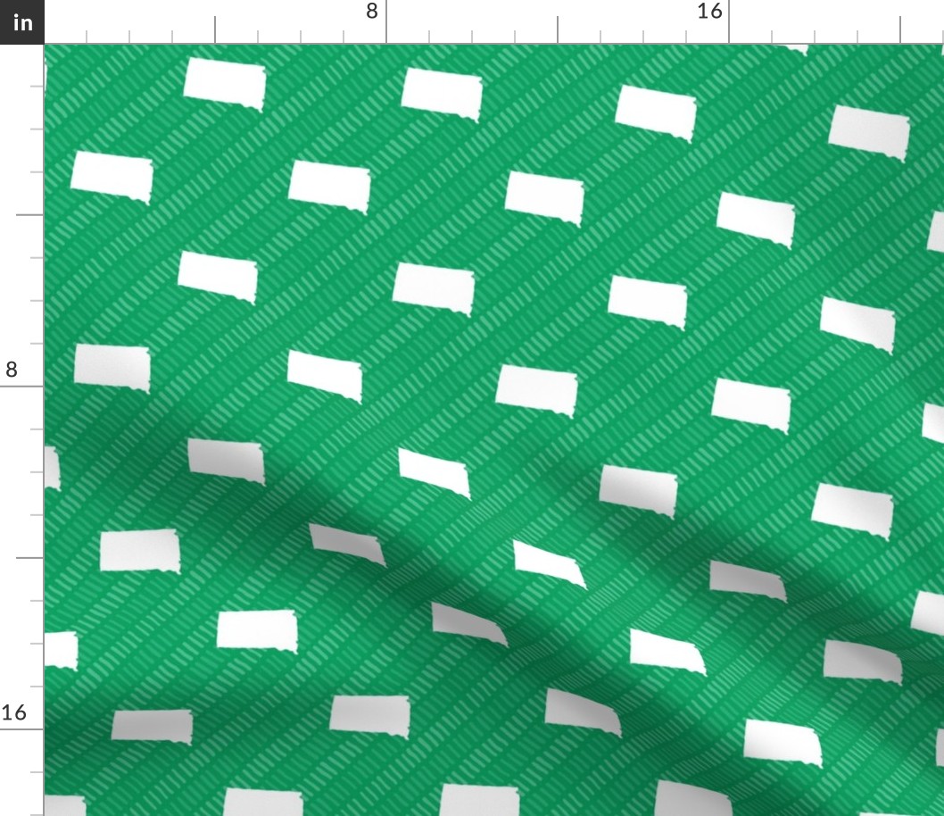 South Dakota State Shape Pattern Green and White Stripes