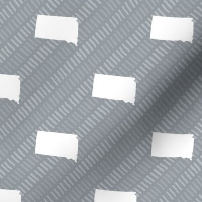 South Dakota State Shape Pattern Grey and White Stripes