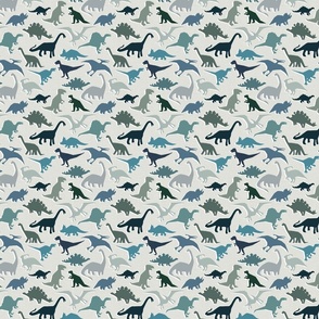 dinosaurs (small) in soft blues and greys