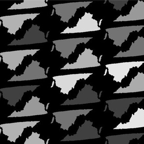 Virginia State Shape Pattern Black and White