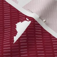 Virginia State Shape Pattern Garnet and White Stripes