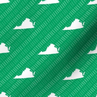 Virginia State Shape Pattern Green and White Stripes