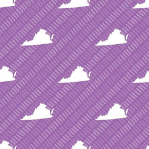 Virginia State Shape Pattern Purple and White Stripes