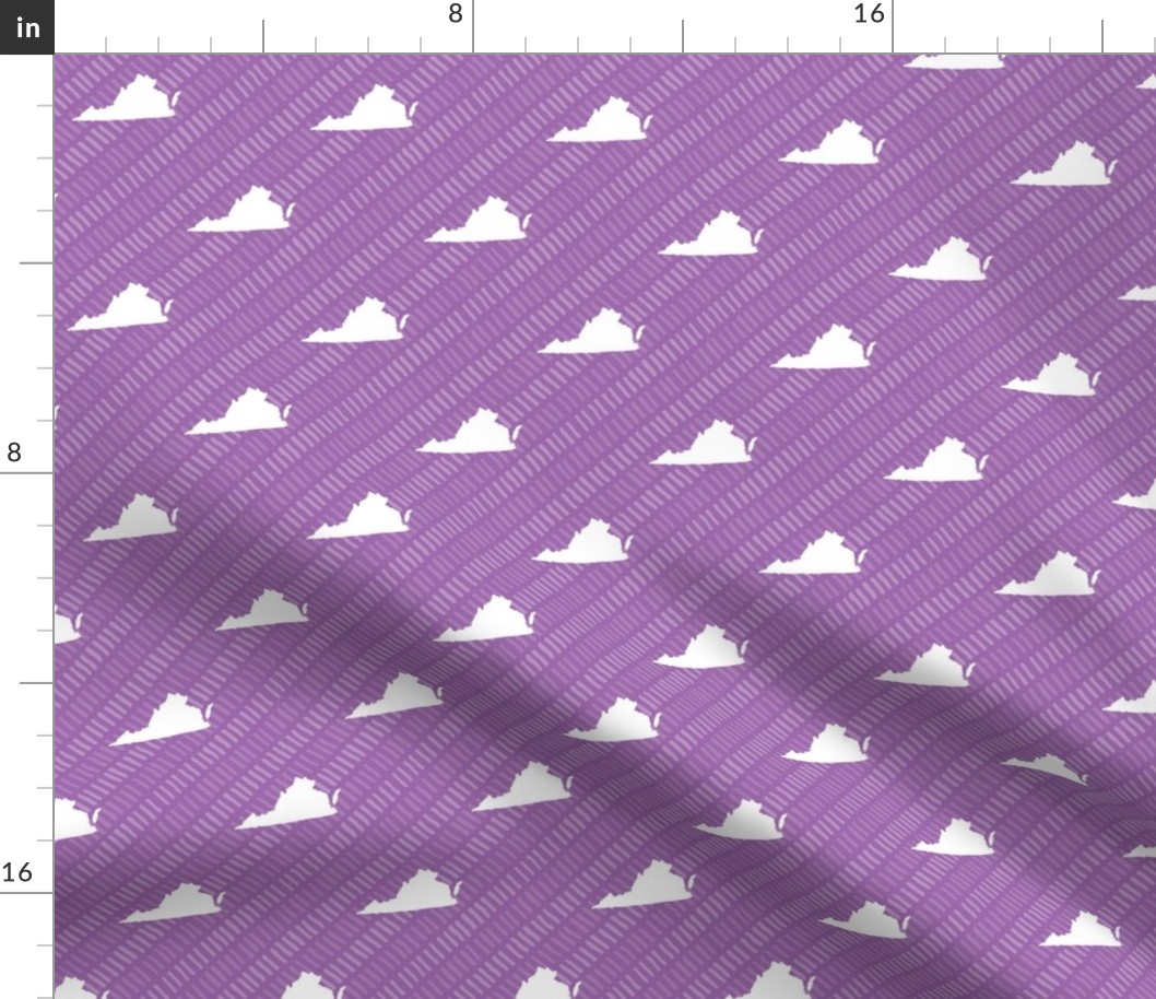Virginia State Shape Pattern Purple and White Stripes
