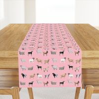 goats fabric - goat wallpaper, goat fabric, goat breeds, farm, farm animals fabric - pink