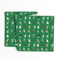 goats fabric - goat wallpaper, goat fabric, goat breeds, farm, farm animals fabric -  green