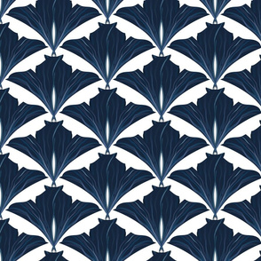 classical blue leafs art nouveau