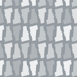 Vermont State Shape Pattern Grey and White