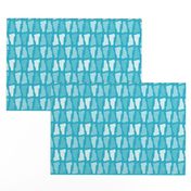 Vermont State Shape Pattern Teal and White