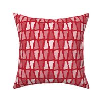 Vermont State Shape Pattern Red and White