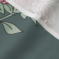 LARGE protea flower fabric - home decor fabric, protea wallpaper, protea flower bedding, protea flower design - sage