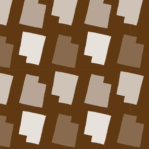 Utah State Shape Pattern Brown and White