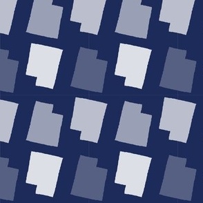 Utah State Shape Pattern Dark Blue and White