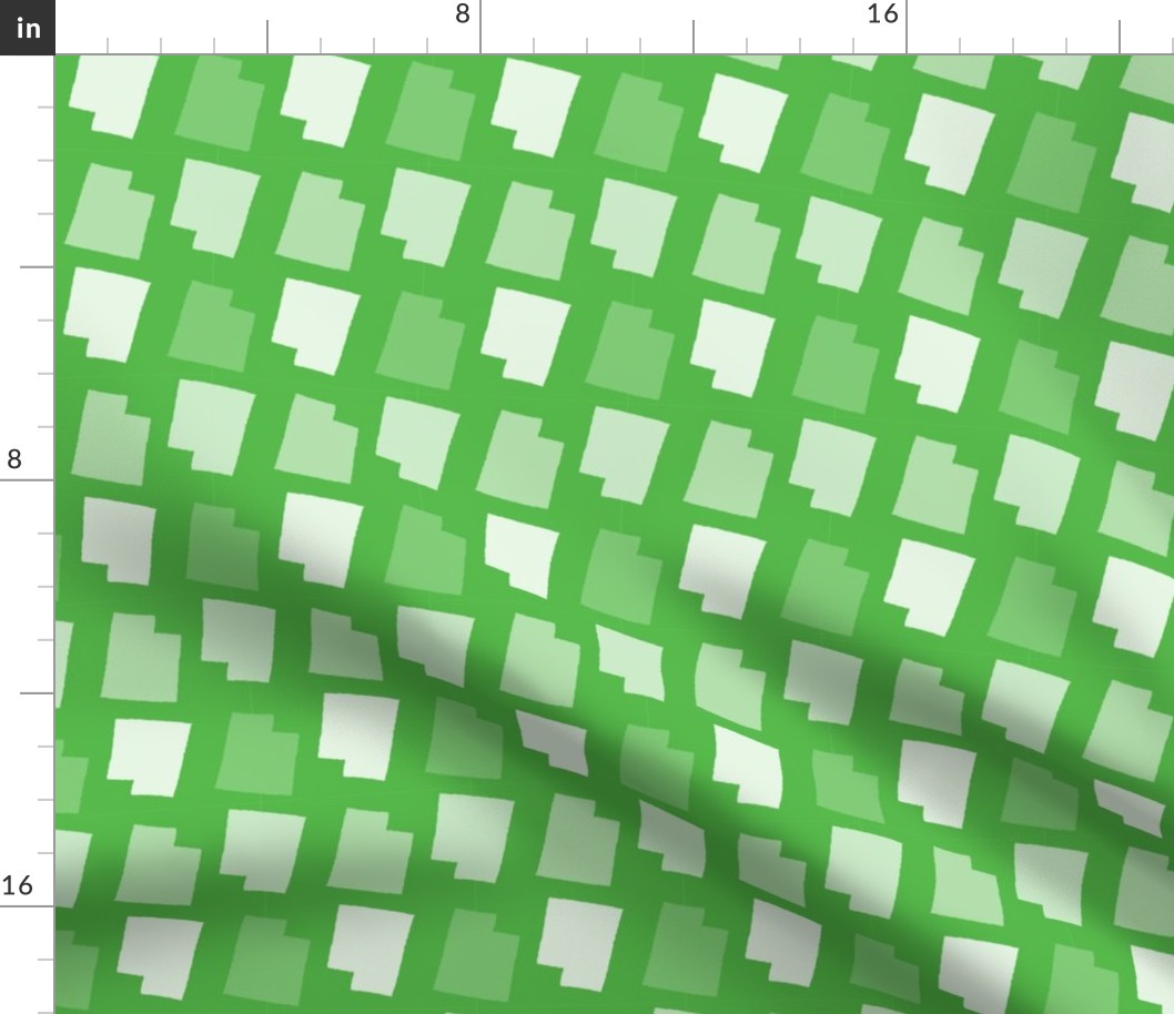 Utah State Shape Pattern Lime Green and White