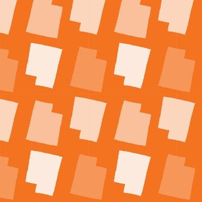 Utah State Shape Pattern Orange and White