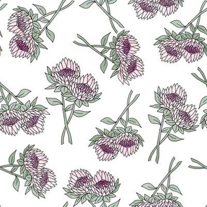 protea flower fabric - protea, floral, watercolor floral, watercolour floral, florals fabric, spring floral - mauve