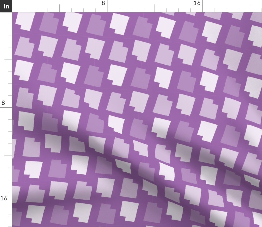 Utah State Shape Pattern Purple and White