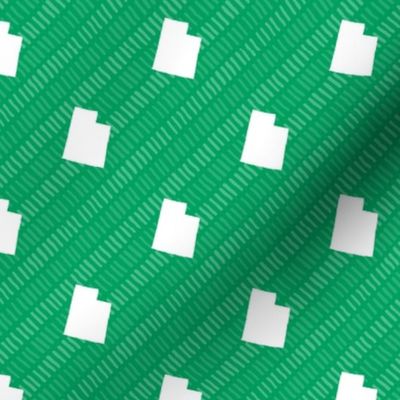 Utah State Shape Pattern Green and White Stripes