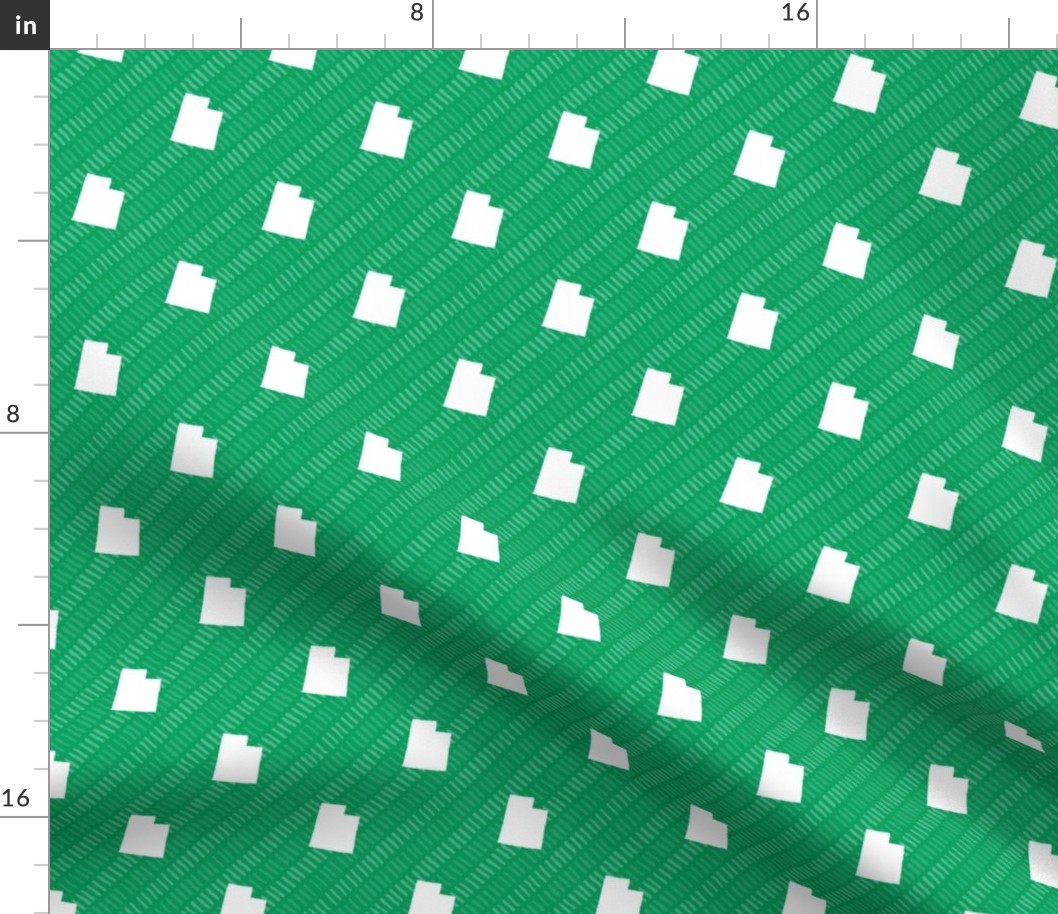 Utah State Shape Pattern Green and White Stripes