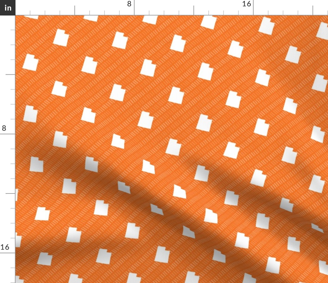 Utah State Shape Pattern Orange and White Stripes