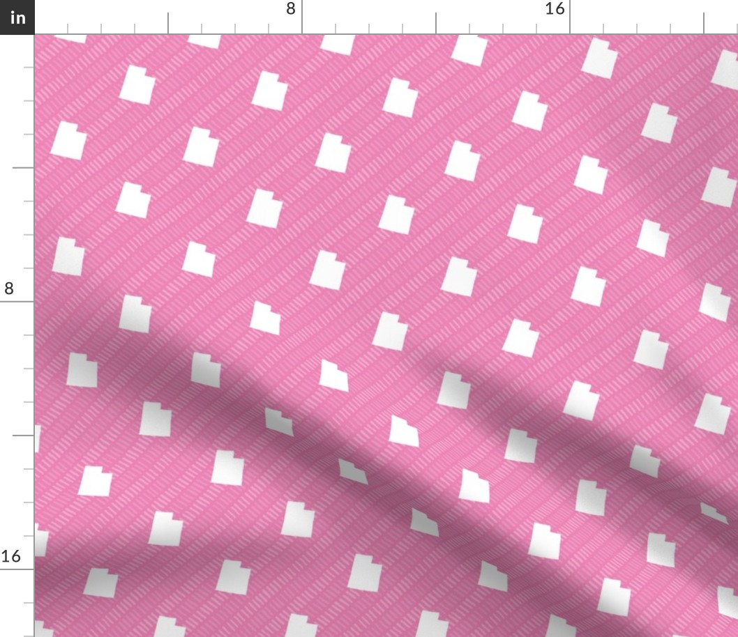 Utah State Shape Pattern Pink and White Stripes