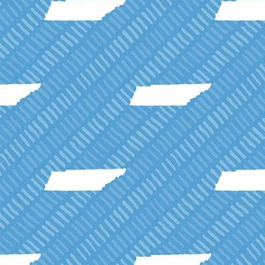 Tennessee State Shape Pattern Light Blue and White Stripes