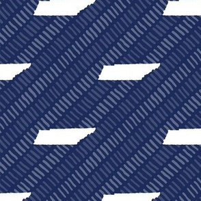 Tennessee State Shape Pattern Dark Blue and White Stripes