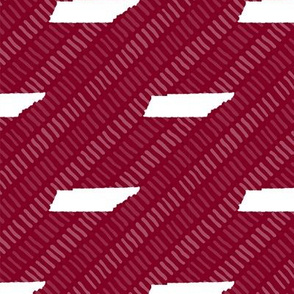 Tennessee State Shape Pattern Garnet and White Stripes