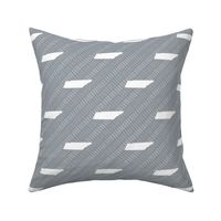 Tennessee State Shape Pattern Gray and White Stripes