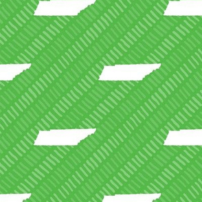 Tennessee State Shape Pattern Lime Green and White Stripes