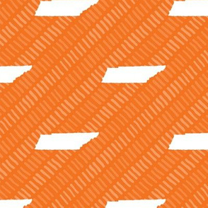 Tennessee State Shape Pattern Orange and White Stripes