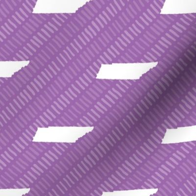 Tennessee State Shape Pattern Purple and White Stripes
