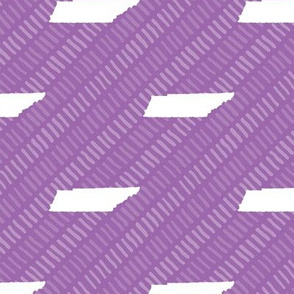 Tennessee State Shape Pattern Purple and White Stripes