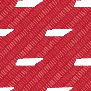 Tennessee State Shape Pattern Red and White Stripes