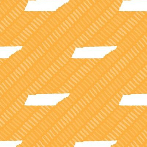 Tennessee State Shape Pattern Yellow Gold and White Stripes