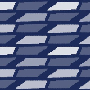 Tennessee State Shape Pattern Dark Blue and White